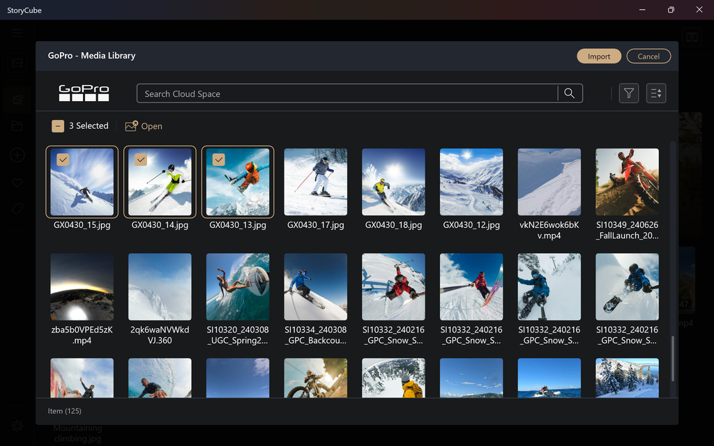 StoryCube GoPro Cloud Log in